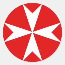 Croix de Malte v2 (blanc sur rouge)