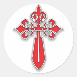 Sticker Rond Croix de Santiago