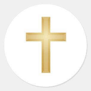 Sticker Rond Croix d'or/Pâques