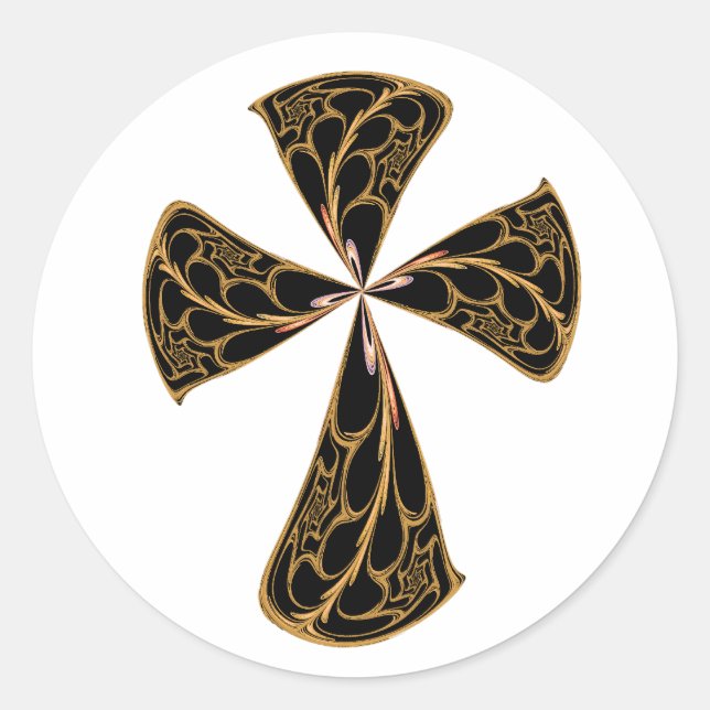 Sticker Rond Croix Filigree or (Devant)