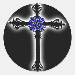 Sticker Rond Croix gothique
