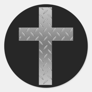 Sticker Rond croix métallique