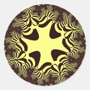 Sticker Rond Croix noire et jaune