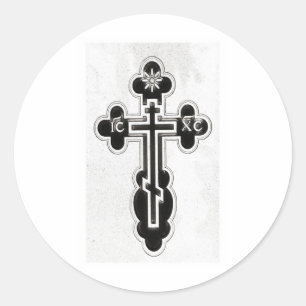 Sticker Rond Croix orthodoxe grecque