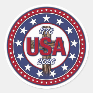 Sticker Rond Croix robuste USA 1776-2026