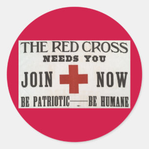 Sticker Rond Croix Rouge