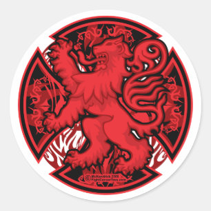 Sticker Rond Croix-Rouge écossaise