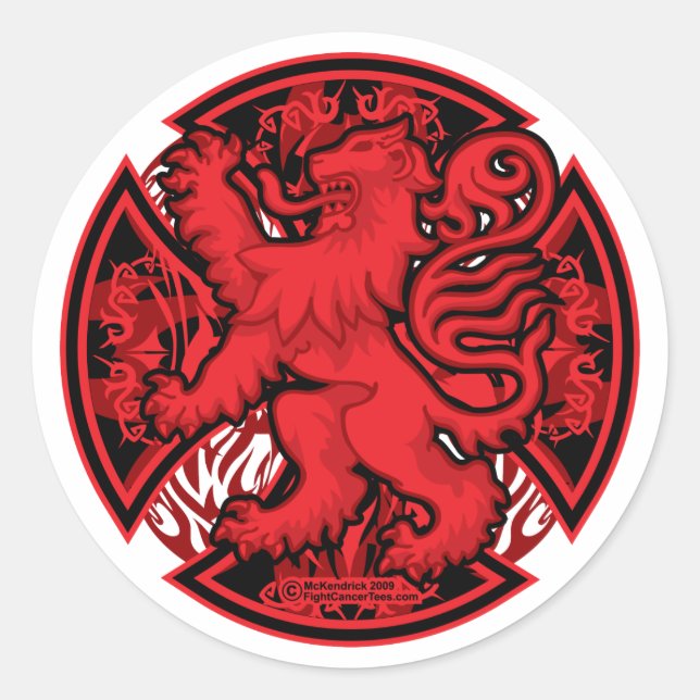 Sticker Rond Croix-Rouge écossaise (Devant)