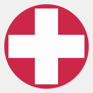 Sticker Rond Croix Rouge Produits & Designs !