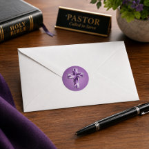 Croix violette métallique