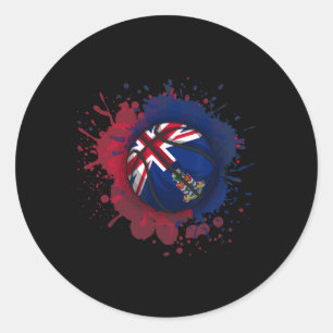 Sticker Rond Croquis avec le drapeau des îles Caïmans