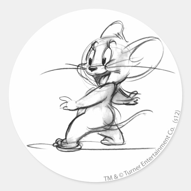 Sticker Rond Croquis côté Jerry (Devant)
