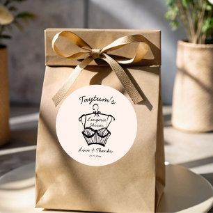 Sticker Rond Croquis de bordure ondulée Lingerie nuptiale