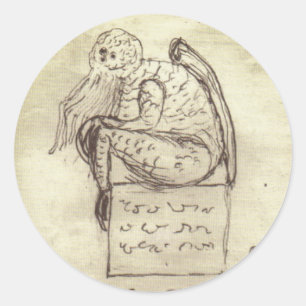 Sticker Rond Croquis de Cthulhu par Lovecraft