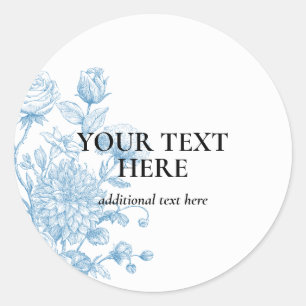 Sticker Rond Croquis Floral