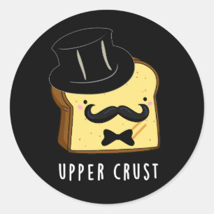 Sticker Rond Croûte supérieure Funky Pun à pain foncé BG