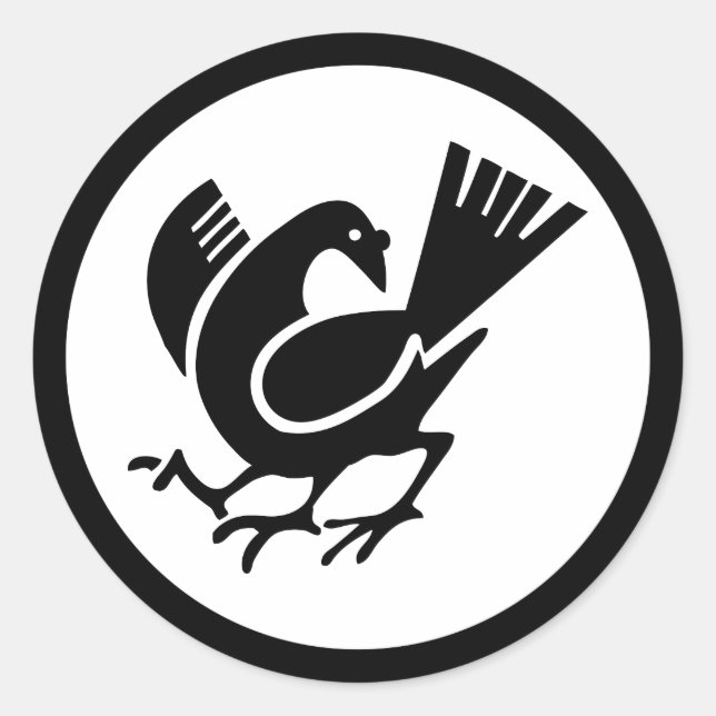 Sticker Rond Crow à trois pattes (Devant)