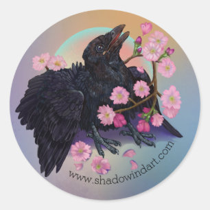 Sticker Rond Crow naissant