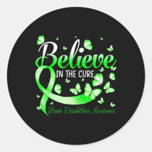 Sticker Rond Croyez En La Sensibilisation Aux Handicap Cerveau 