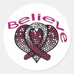 Sticker Rond Croyez le cancer de la tête et du cou
