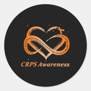 Sticker Rond Crps Sensibilisation Douleur Chronique Orange Ribb