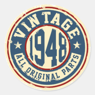 Sticker Rond Cru 1948 toutes les pièces d'original