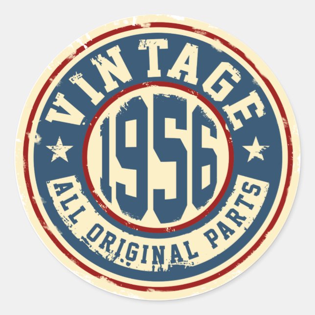 Sticker Rond Cru 1956 toutes les pièces d'original (Devant)