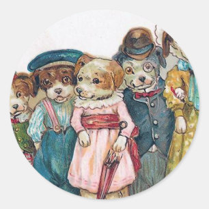 Sticker Rond "Cru de la famille de chien"