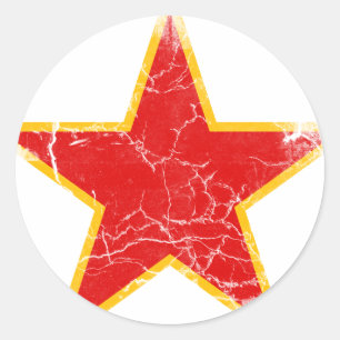 Sticker Rond Cru rouge communiste d'étoile