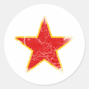 Sticker Rond Cru rouge communiste d'étoile