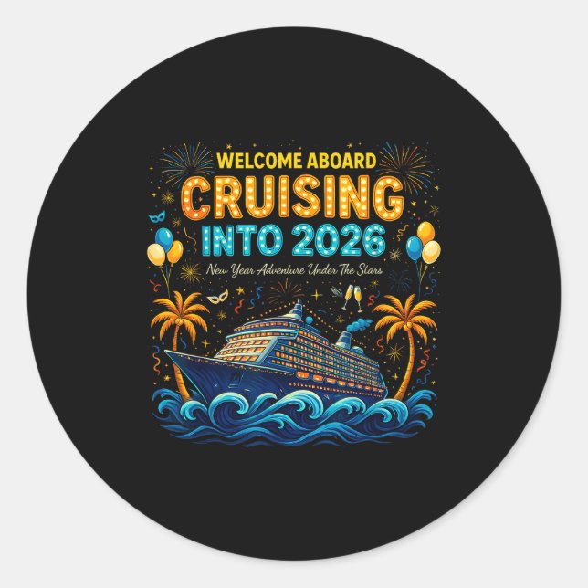 Sticker Rond Cruising Into 2026 Trocal New Year Celebration  (Devant)