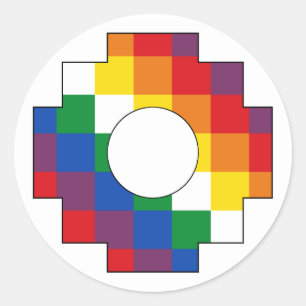 Sticker Rond Cruz Andina - Tawa Chakana - Huipala - Qulla Suyu