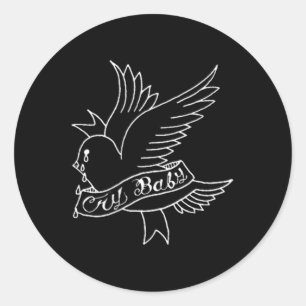 Sticker Rond Cry Baby Tattoo esthétique Cristal Bird