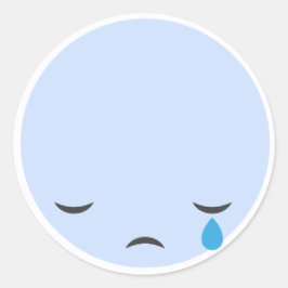 Sticker Rond Cry Sad Emoji