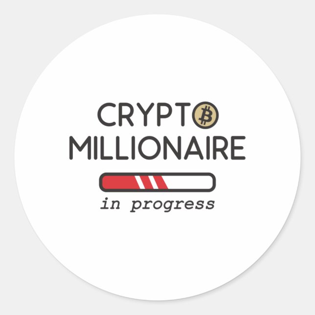 Sticker Rond Crypto Millionaire in progress (Devant)