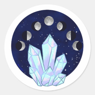 Sticker rond Crystal Classic Phase Lune