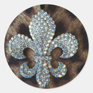 STICKER ROND CRYSTAL FLEUR DE LIS SUR L'IMPRIMANTE FRONTALIÈRE 
