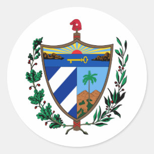 Sticker Rond Cuba Armoiries CU