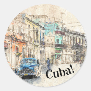 Sticker Rond Cuba ! Havane Cuba
