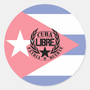 Sticker Rond Cuba Libre Motto Laurels