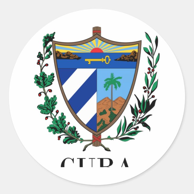 Sticker Rond CUBA - symbole/blason/drapeau/couleurs/emblème (Devant)