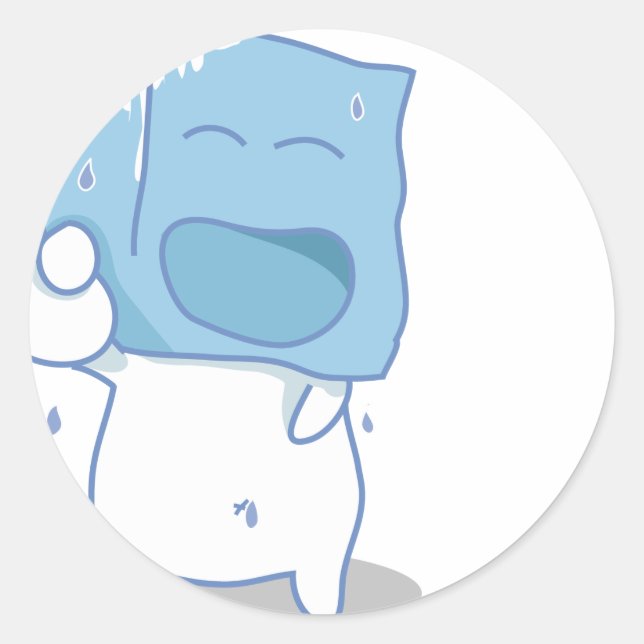 Sticker Rond Cube de glace Haha (Devant)