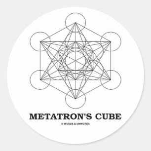 Sticker Rond Cube de Metatron (Géométrie Sacrée)