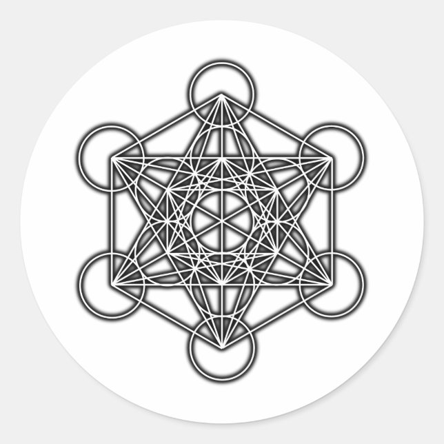 Sticker Rond Cube de Metatron (Noir) (Devant)