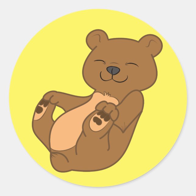 Sticker Rond Cube d'ours Brown (Devant)