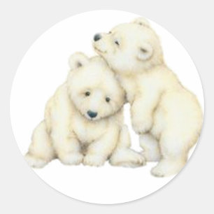 Sticker Rond Cubes d'ours polaires