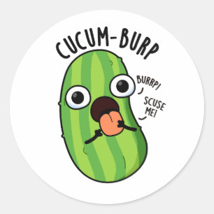 Sticker Rond Cucum-burp Blague drôle de Concombre