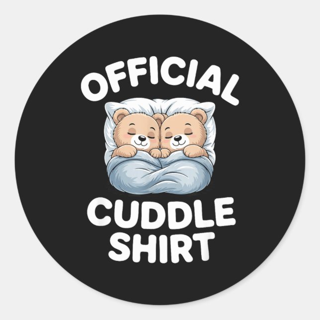 Sticker Rond Cuddle Shirt Cute Teddy Bear Sleepwear  (Devant)