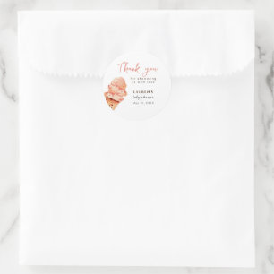 Sticker Rond Cuillère à glace mignonne Baby shower
