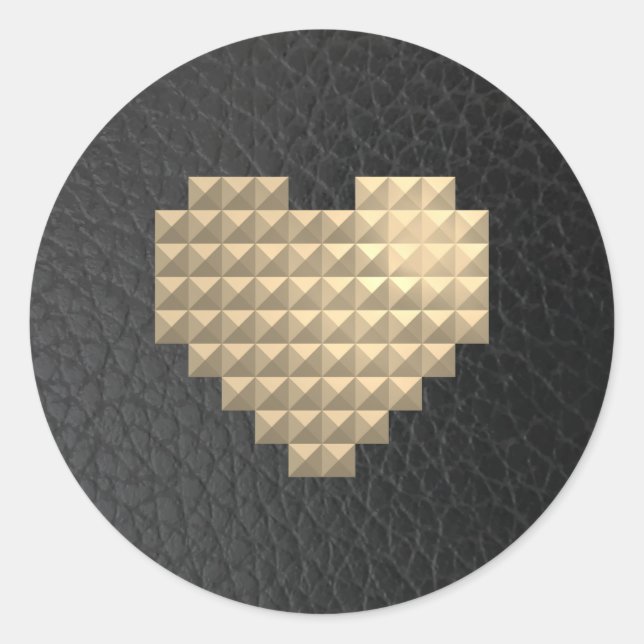 Sticker Rond cuir de coeur numérique (Devant)